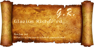 Glazius Richárd névjegykártya